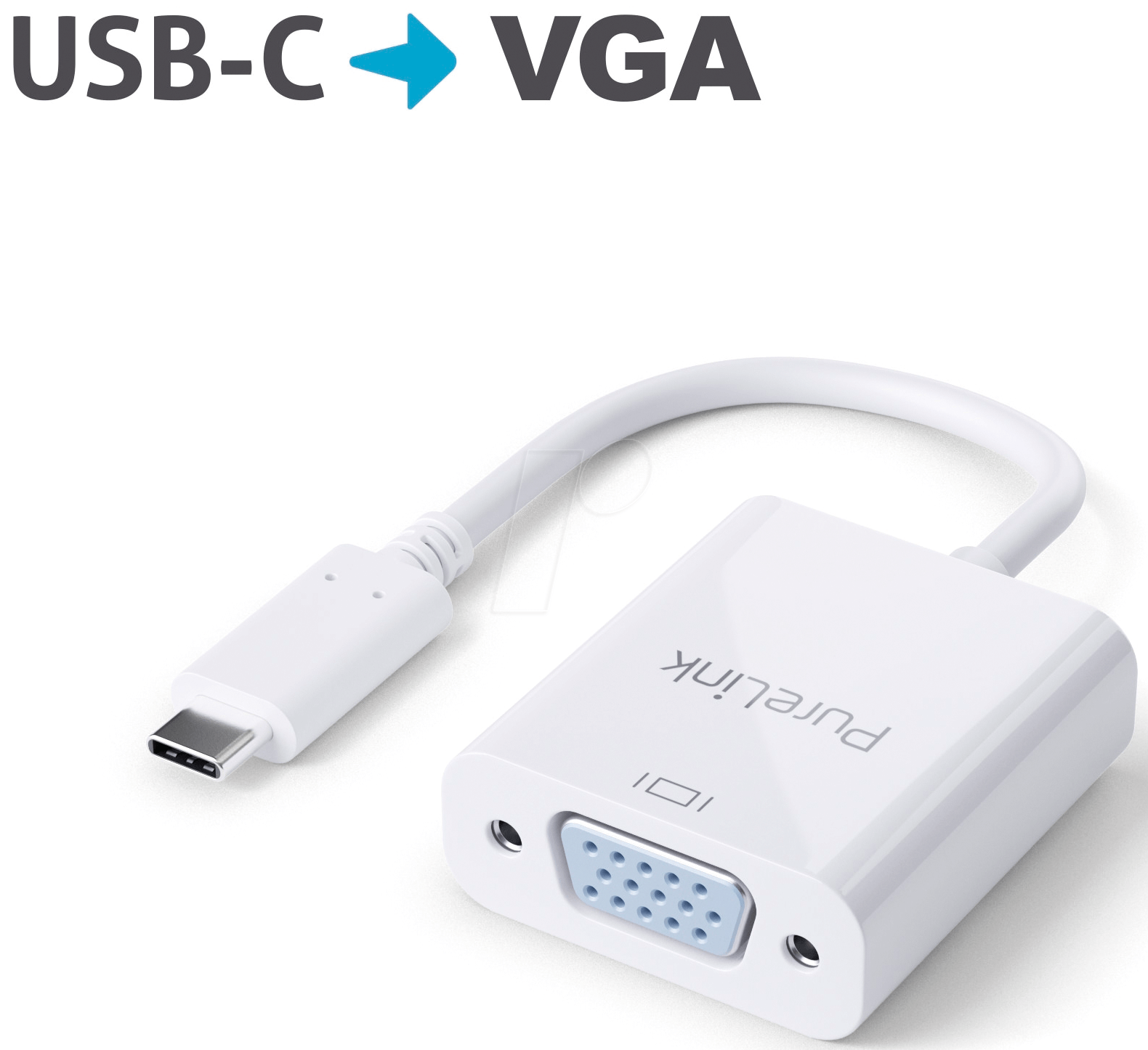 4251364709399 - Adapter USB-C auf VGA weiß 010 m iSerie 4K60Hz 425136470