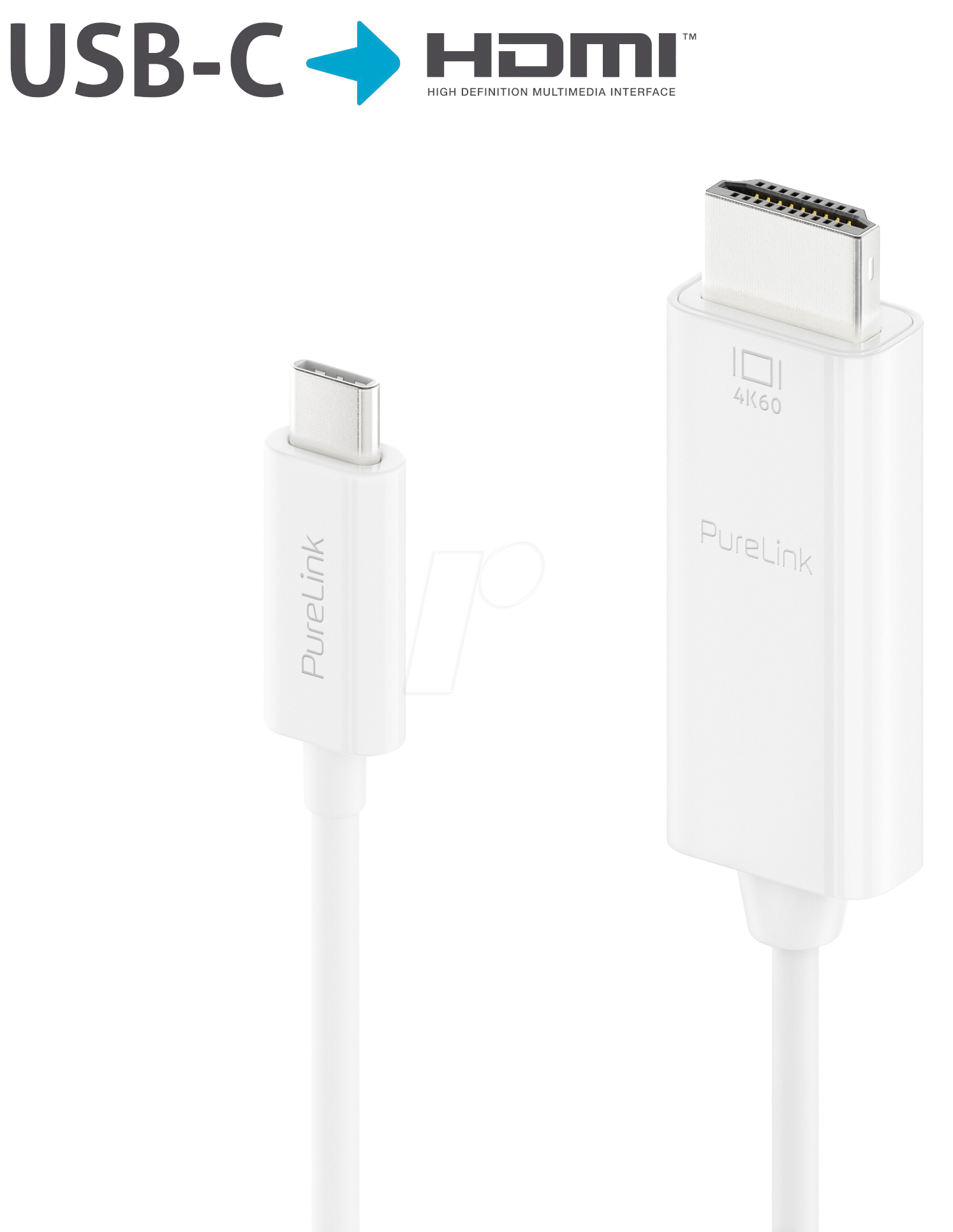 4251364709573 - PURE IS2200-015 - Adapterkabel USB Type-C  > HDMI 4K@60 Hz weiß 15 m