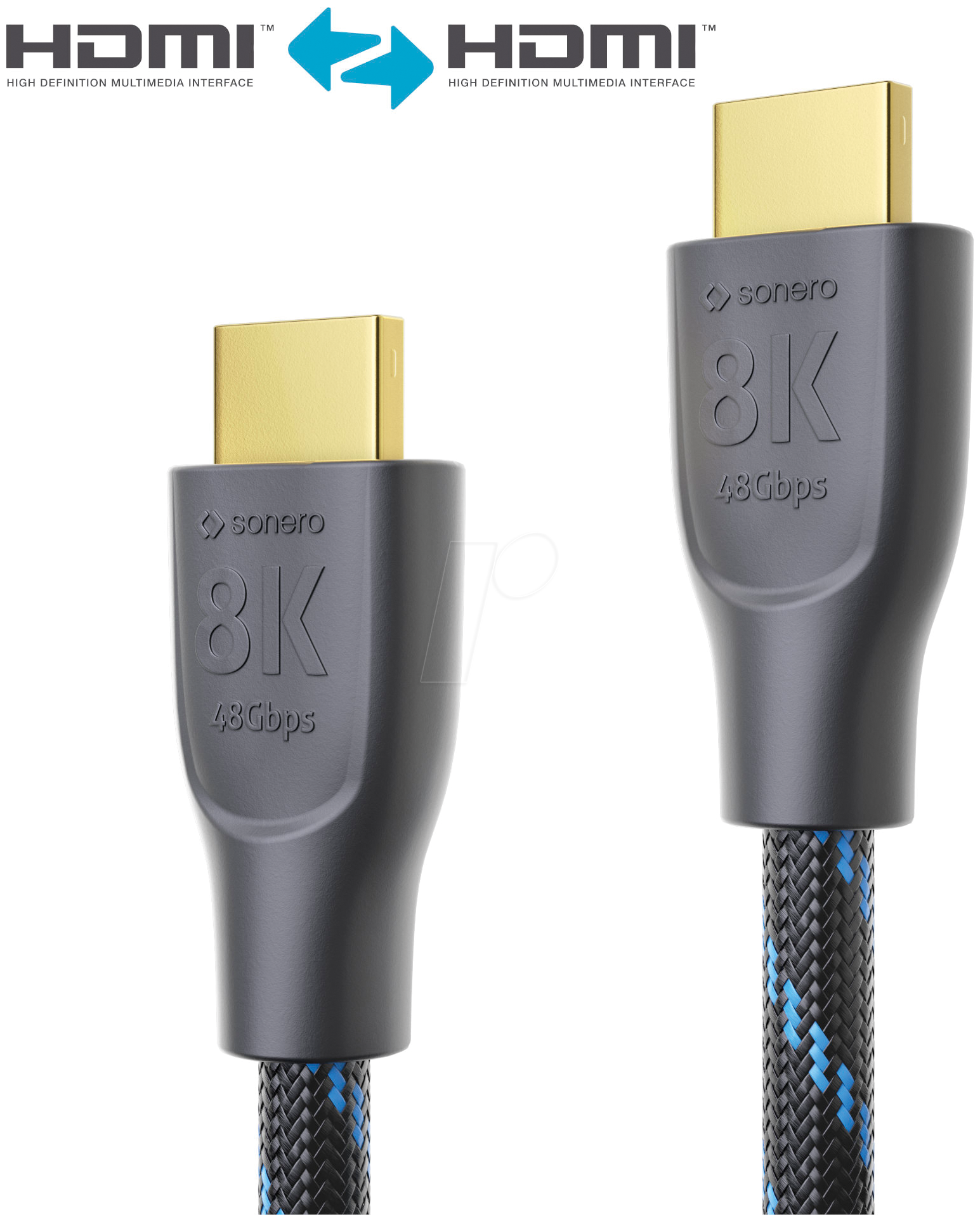 4251364718704 - HDMI-Kabel Premium High Speed mit Ethernet 1 m hdmi 21 Nylongeflecht - Sonero