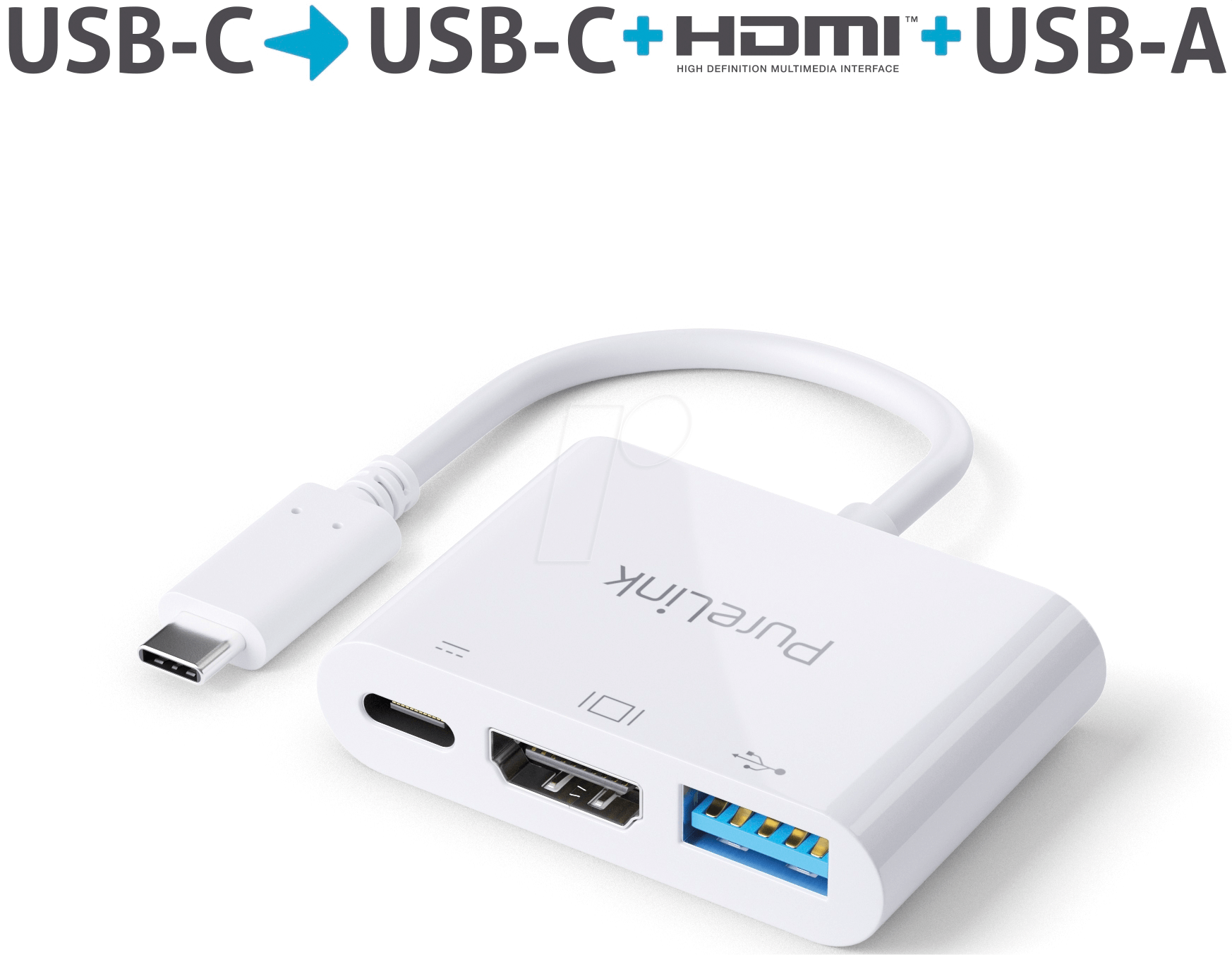 4251364719022 - Adapter USB-C auf Multiport iSerie 010m weiß mit Buchsen f