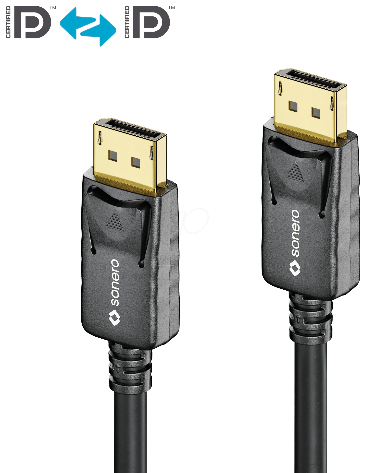 4251364726082 - 0 Sonero DisplayPort 12v Kabel 4K60 30AWG schwarz 100m