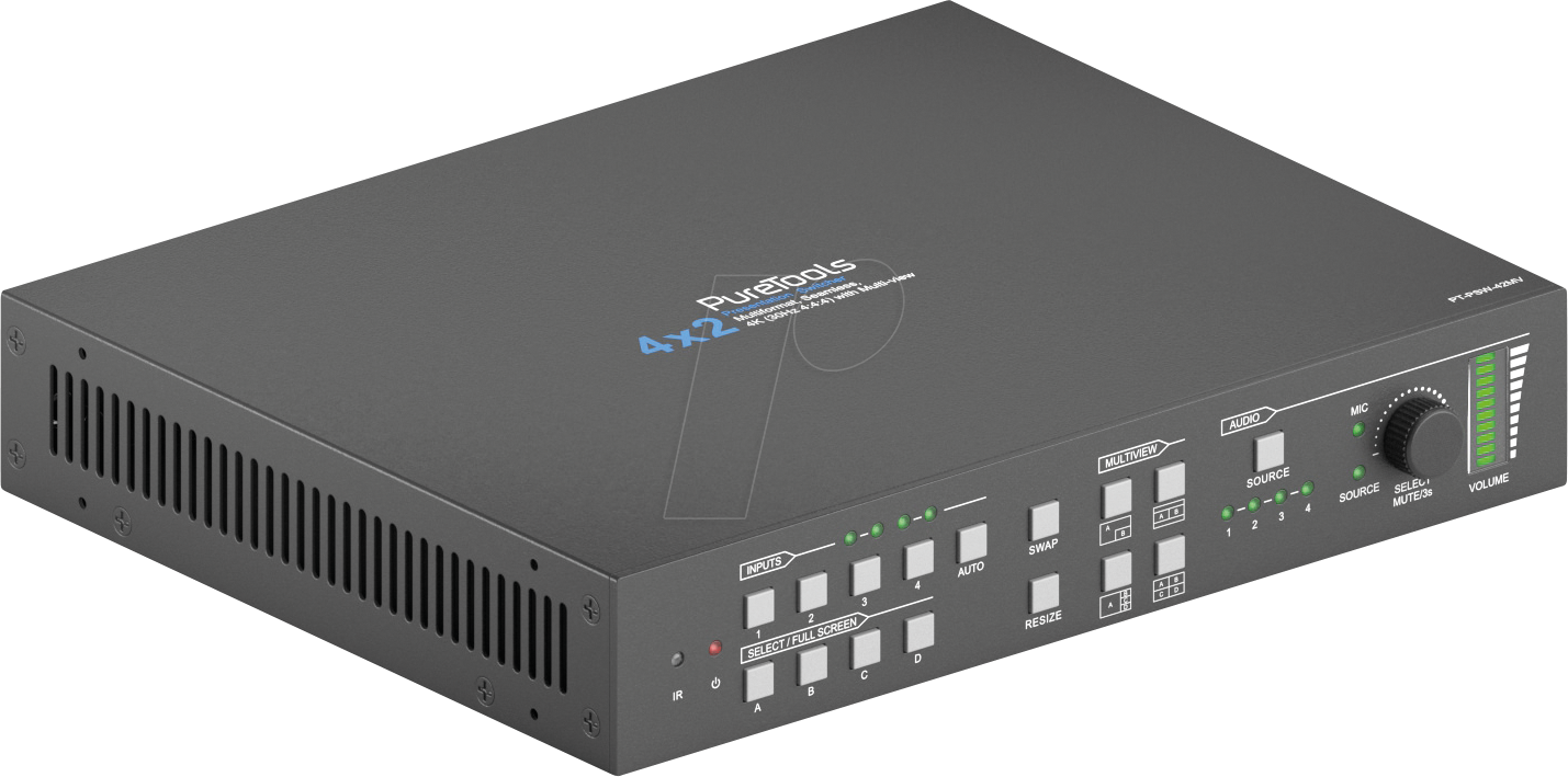 4251364734315 - PURE PT-PSW-42MV - PureTools - Switcher 4x2 Multi-View 4K HDBT