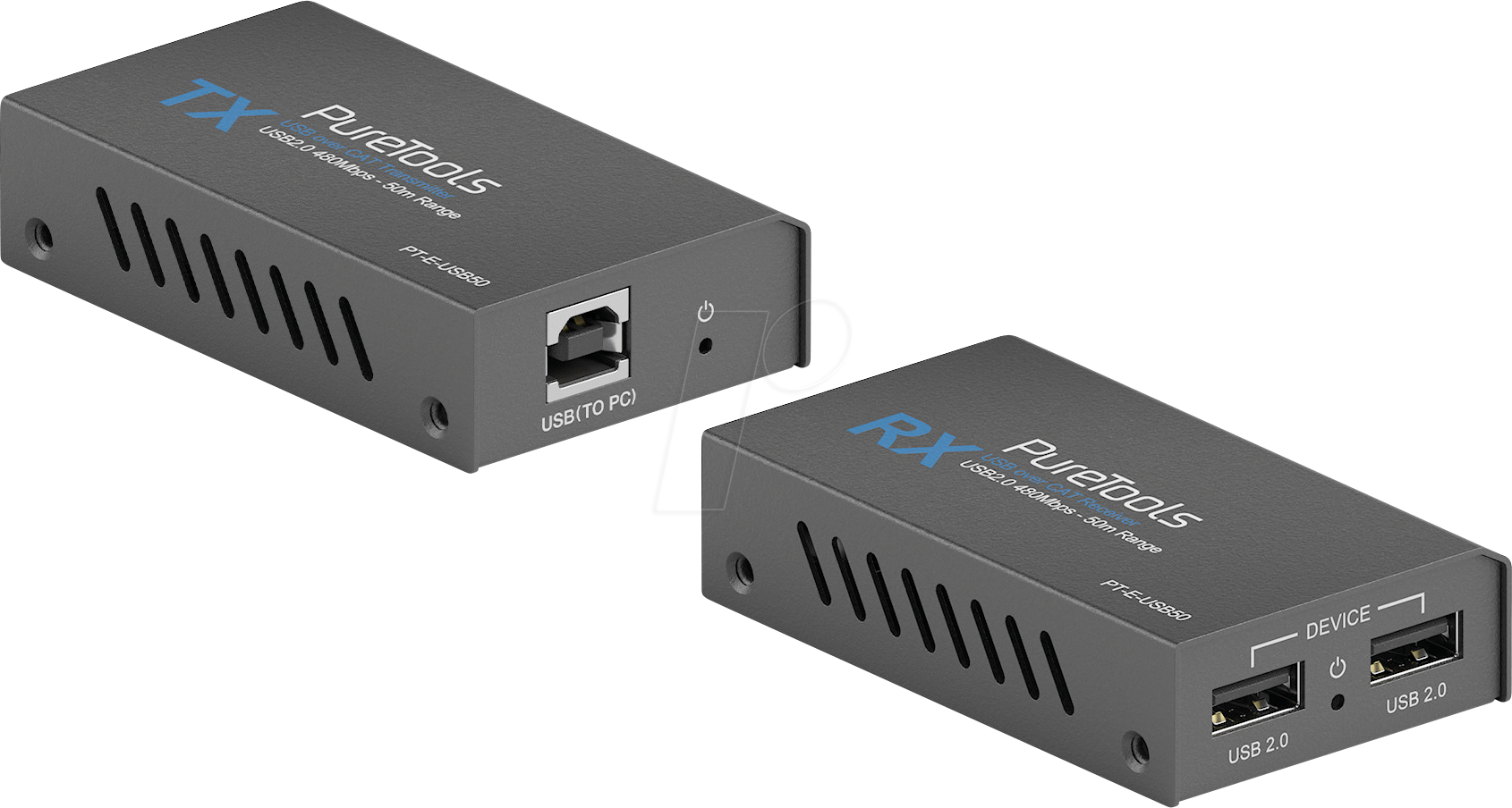 4251364737248 - PURE PT-E-USB50 - USB 20 Extender 2x USB-A auf USB-B CAT5e 6 bis 50 m