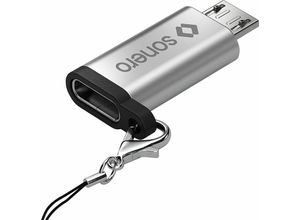 4251364737552 - USB-Adapter otg Micro-USB auf usb-c Buchse alu silber - Sonero