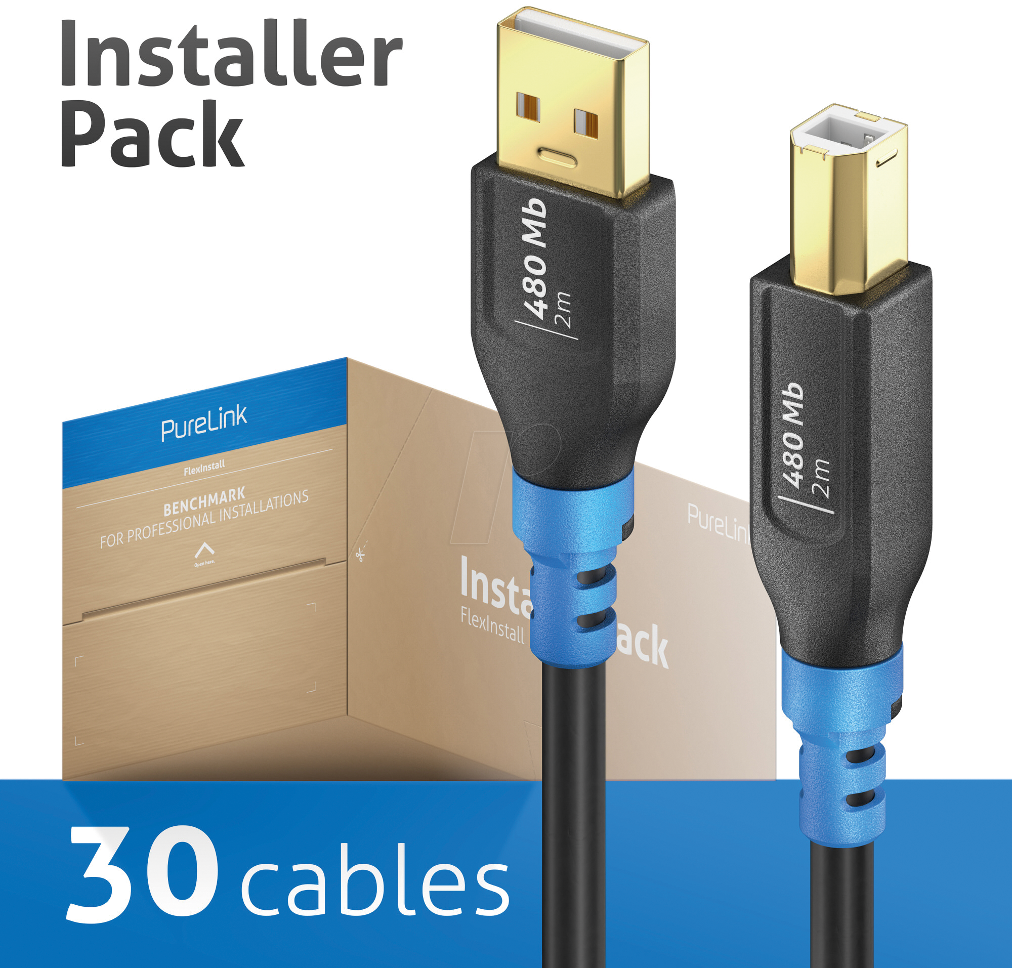 4251364744413 - FI-U200-020-PCK - USB 480 Mb s-Kabel A Stecker auf B Stecker 20 m 30er Pack