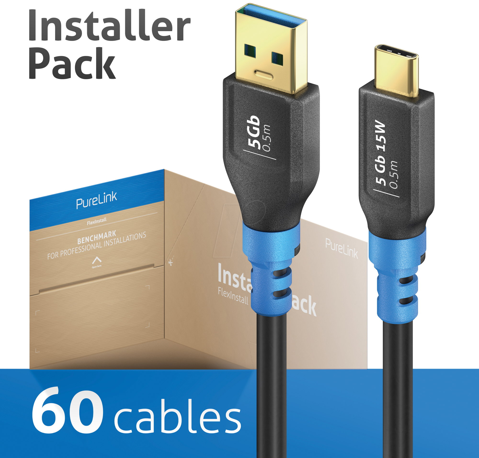 4251364744567 - FI-U320-005-PCK - USB 5 Gb s-Kabel A Stecker auf C Stecker 05 m 60er Pack