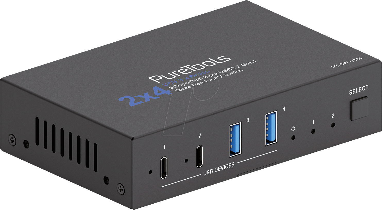4251364749180 - PURE PT-SW-U324 - USB Industrie Switch 2 x 4 Port 5 Gb s