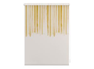 4251369827586 - Seitenzugrollo ORIGINAL Rollo Klemmfix ohne Bohren Verdunkelung Flowing Honey - Gelb Rollos Gr 150 cm stufenlos positionierbar 70 cm gelb (gelb weiß) Kinder Kinderzimmer-Rollos