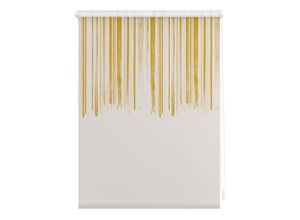 4251369828125 - Seitenzugrollo ORIGINAL Rollo Klemmfix ohne Bohren Verdunkelung Flowing Honey - Gelb Rollos Gr 150 cm stufenlos positionierbar 100 cm gelb (gelb weiß) Kinder Kinderzimmer-Rollos