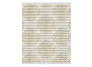 4251369829115 - Plissee ORIGINAL Plissee Klemmfix ohne Bohren blickdicht Stripy Boho Drop India Plissees Gr 130 cm zweiseitig verschiebbar 70 cm beige (beige weiß weiß) Kinder Kinderzimmer-Plissees