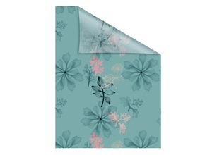 4251369830036 - Fensterfolie ORIGINAL Fensterfolie selbstklebend Sichtschutz Aqua Floral - Blau Fensterfolien Gr B L 100 cm x 100 cm blau Fensterdekoration