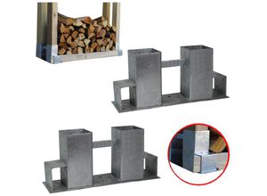 4251379452020 - Baumarktplus - Holzstapelhilfe Stapelhilfe Holzstapelhalter Brennholz Kaminholzregal 2 Stück