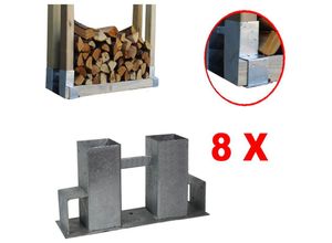 4251379452051 - Baumarktplus - Holzstapelhilfe Stapelhilfe Holzstapelhalter Brennholz Kaminholzregal 8 Stück