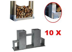 4251379452068 - Baumarktplus - Holzstapelhilfe Stapelhilfe Holzstapelhalter Brennholz Kaminholzregal 10 Stück