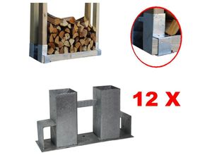 4251379452075 - Baumarktplus - Holzstapelhilfe Stapelhilfe Holzstapelhalter Brennholz Kaminholzregal 12 Stück