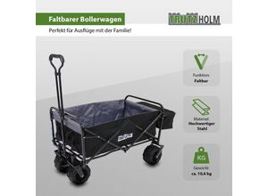 4251379453966 - Baumarktplus - Bollerwagen faltbar Breitreifen Schwarz innen grau Falt-Bollerwagen