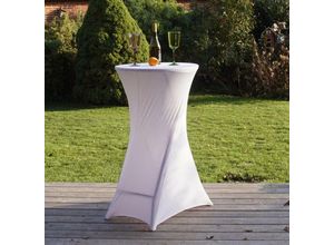 4251379461275 - Baumarktplus - 2er Set Stehtischhusse Tischdecke Husse Partytisch Bistrotisch Decke 60cm Weiß