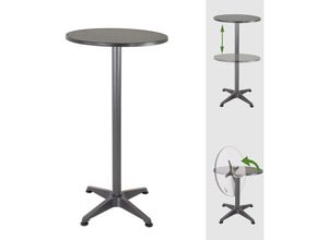 4251379461985 - Baumarktplus - Stehtisch 2in1 Bistrotisch Alu klappbar höhenverstellbar 70 115 cm ø 60 cm Partytisch Bartisch