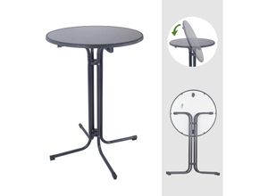 4251379462029 - Baumarktplus - Stehtisch klappbar ø 80 cm Höhe 110 cm Stahl Gastrotisch Partytisch Bistrotisch Gartentisch