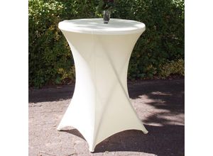 4251379462609 - Baumarktplus - 5er Set Stehtischhusse Stretch beige Partytisch Bistrotisch 80cm