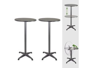 4251379463477 - Baumarktplus - 2x Stehtisch 2in1 Bistrotisch Alu klappbar höhenverstellbar 70 115 cm ø 60 cm Partytisch Bartisch