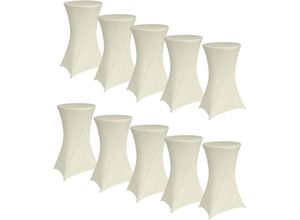 4251379465228 - Baumarktplus - 10x Stehtischhusse Tischdecke Husse Bistrotisch Partytisch Stretch ø 60 cm beige