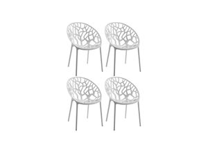 4251380402434 - 4er Set Gartenstühle Hope Kunststoff I Stapelstühle wetterfest und UV-beständig I Outdoorstühle pflegeleicht I Sessel für draußen