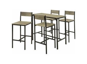 4251388602249 - OGT14-N Bartisch Set 5-teilig Sitzgruppe Esstisch Bistrotisch mit 4 Hockern Stehtisch - Sobuy