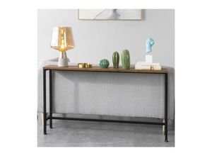 4251388606575 - FSB19-N Vintage Konsolentisch Metall Flurtisch Dekotisch Sideboard Beistelltisch Natur Schwarz bht ca 120x65x20cm - Sobuy