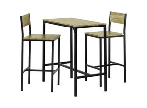 4251388608364 - OGT03-N Bartisch Set 3-teilig Esstisch Bistrotisch Balkonmöbel BistromöbelStehtischGartenmöbel SetTerrassenmöbel - Sobuy