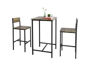 4251388610558 - SoBuy OGT27-N 3-teilig Bartisch mit Stühlen Esstisch Stehtisch Bistrotisch mit 2 Barhocker Sitzgruppe