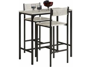 4251388610572 - Sobuy - OGT03-HG Bartisch Set 3-teilig Esstisch Bistrotisch Balkonmöbel Bistromöbel