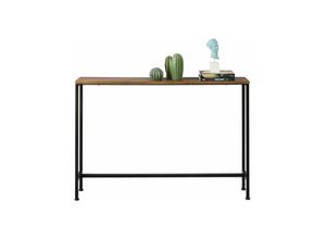 4251388614891 - Sobuy - FSB19-XL-N Vintage Konsolentisch Metall Flurtisch Dekotisch Sideboard Beistelltisch Natur Schwarz bht ca 120x80x20cm