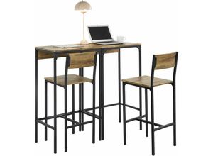 4251388616277 - OGT42-F 4-teilig Bartisch mit Stühlen Esstisch Bistrotisch Stehtisch Küchentisch Küchentresen Bistromöbel Sitzgruppe Bartisch-Set 2 Bartische mit 2