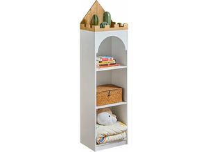 4251388616963 - Sobuy - KMB42-W Kinderregal mit Ablagen Kinder Bücherregal Spielzeugregal Aufbewahrungsregal für Kinder Kinderzimmerregal im Schlossdesign bht ca