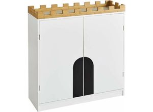 4251388616987 - KMB44-W Kinder Kommode Kinderregal Kinder Bücherregal Spielzeugregal Aufbewahrungsschrank für Kinder Kinderschrank Kinderzimmerregal im Schlossdesign