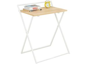 4251388617144 - FWT88-WN Kleiner Schreibtisch klappbar Computertisch Arbeitstisch für Home-Office Snack Tisch Sofatisch Klapptisch Beistelltisch bht ca 63x77x45cm