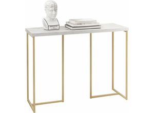 4251388617731 - FSB58-G Konsolentisch mit goldenem Metallrahmen Flurtisch Dekotisch Sideboard Beistelltisch Wohnzimmer Eingangsbereich bht ca 100x75x36cm - Sobuy