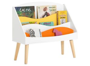 4251388621684 - KMB63-W Kinderregal Bücherregal Kinder Kinderzimmer Regal Kinder Aufbewahrungsregal für Kinder Kinderzimmer Möbel Weiß bht ca 70x64x28cm - Sobuy