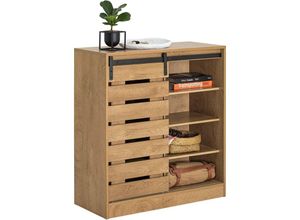 4251388624692 - Sobuy - FSB65-N Sideboard Schuhschrank mit Schiebetür Kommode Schrank Küchenschrank Flurschrank Lowboard Aufbewahrungsschrank Buffet Natur bht ca