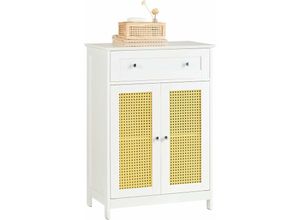 4251388626825 - BZR120-W Badkommode mit Einer Schublade und Türen Kommode Badschrank Badmöbel Sideboard Flurschrank Gelb bht ca 60x88x35cm - Sobuy