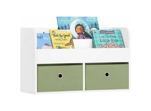 4251388626856 - KMB81-W Kindergarderobe Kinderregal Bücherregal für Kinder Wandregal Hängeregal Wandgarderobe Garderobenleiste Kinder weiß bht ca 60x36x20cm - Sobuy