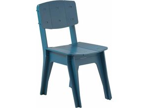 4251388628546 - Sobuy - HFST01-B Küchenstuhl Stuhl Schreibtischstuhl Bürostuhl mit Rücklehne Arbeitsstuhl Kinderstuhl Sitzhöhe 46cm Blau bht ca 445x86x61cm