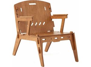 4251388628553 - Sobuy - HFST02-BR Küchenstuhl Stuhl mit Rücklehne Kinderstuhl Stühlchen Sitzhöhe 35cm Braun Kinderzimmer Möbel bht ca 55x70x72cm