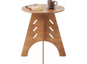 4251388628584 - SoBuy HFBT01-BR Beistelltisch mit Zapfenverbindungen Kaffeetisch rund Couchtisch Telefontisch Nachtschrank Nachttisch Balkontisch Sofatisch Braun H55