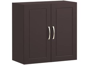 4251388629918 - FRG231-BR Hängeschrank Badschrank mit Zwei Türen Küchenschrank Medizinschrank Wandschrank Badmöbel Braun bht ca 60x60x30cm - Sobuy