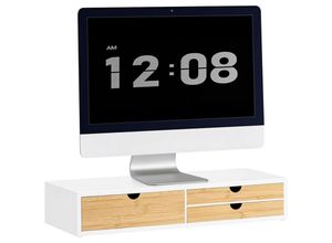 4251388630907 - Sobuy - BBF11-WN Monitor Bildschirm Ständer Monitorerhöhung Bildschirmerhöher Monitorständer mit 3 Schubladen bht ca 60x11x22cm