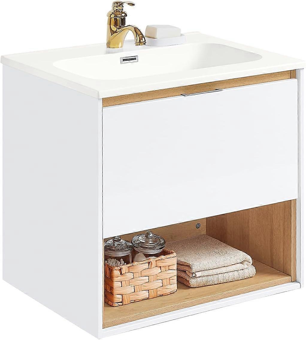 4251388631928 - Waschbeckenunterschrank - BZR171-N - Spanplatte & MDF - Inkl Filzmatten - 61x46x59cm - Weiß 4251388631928 - Waschbeckenunterschrank - BZR171-N - Spanplatte & MDF - Inkl Filzmatten - 61x46x59cm - Weiß