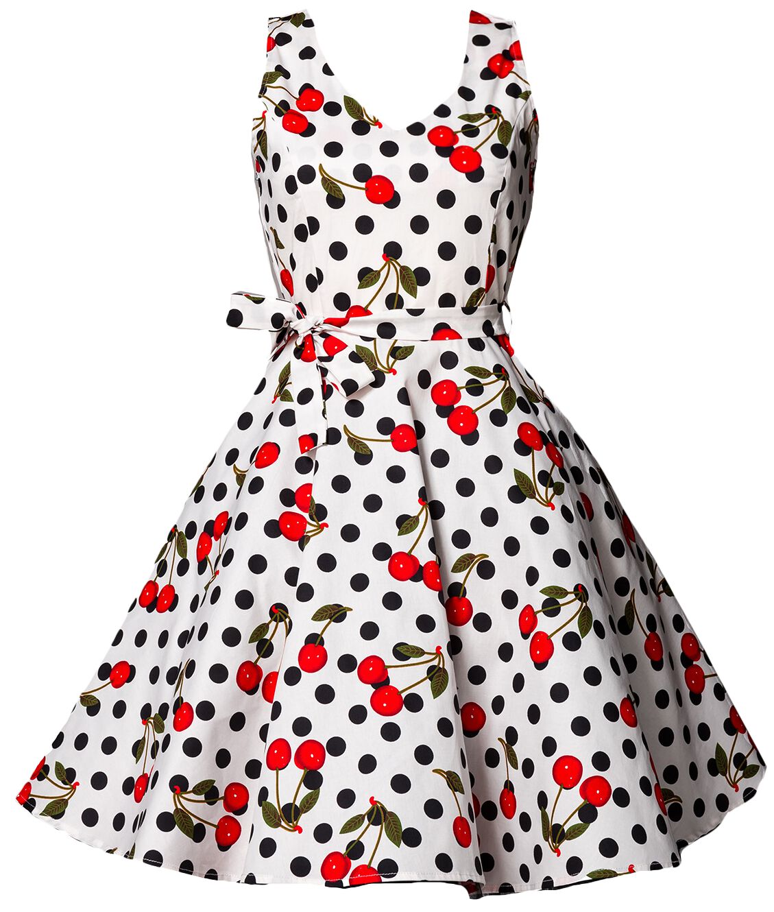 4251393729757 - Swing-Kirschenkleid Mittellanges Kleid schwarz weiß in XXL 4251393729757 - Swing-Kirschenkleid Mittellanges Kleid schwarz weiß in XXL
