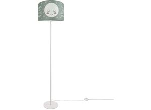 4251393949490 - Kinderlampe Stehlampe Kinderzimmer Lampe Mit Mond-Motiv Deko Stehleuchte E27 Einbeinig Weiß + Leuchtmittel Grau (Ø38 cm) - Paco Home